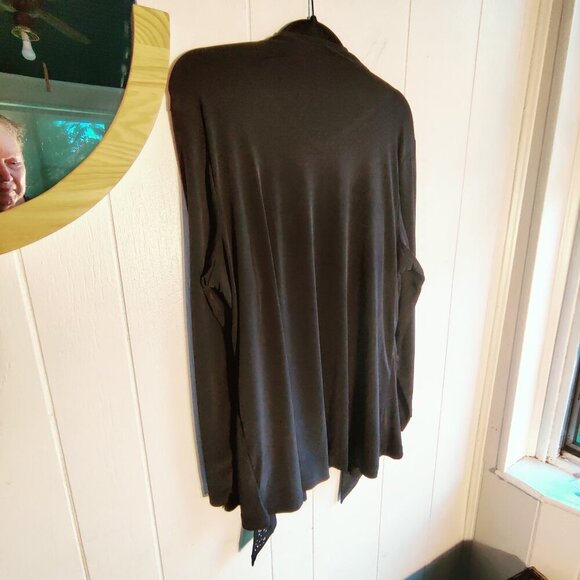 Dressy Jersey Cardigan with rhinestone embellished  v-neck tank. SZ 1X - Picture 5 of 8